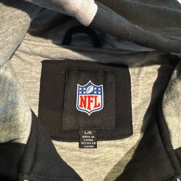 Super Bowl Raiders Black Full-Zip Hoodie Varsity Jacket - L Excellent Condition - Picture 4 of 5